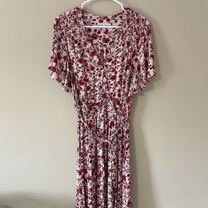 Floral faux wrap maxi dress